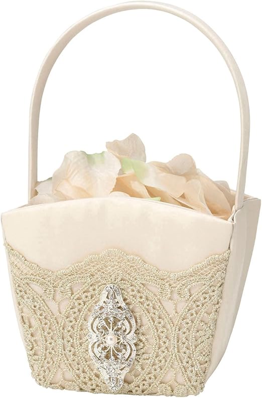 rose gold flower girl basket