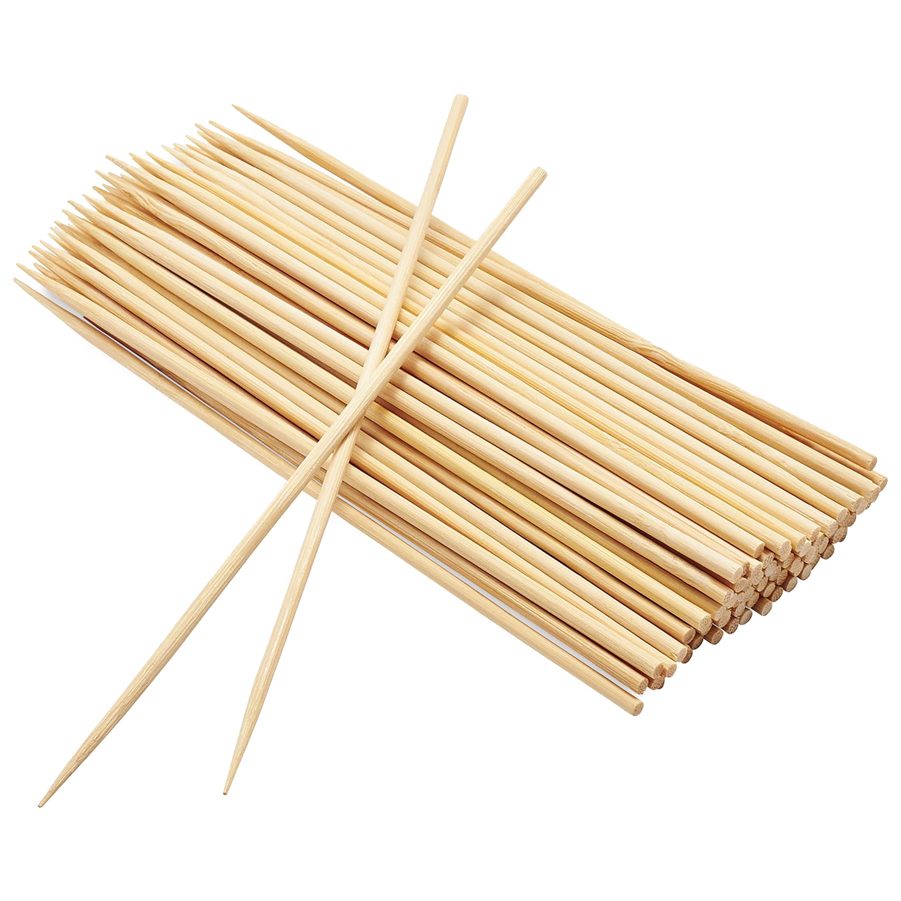 EXNIMA, Wooden Skewers, Classic Model Sticks, Pack of 100, 200, 500 or 1200 Units, Ideal for Cocktails, Barbecue Skewers, Fruits, Bonfire, Different Sizes 10, 15, 20 or 25 cm.