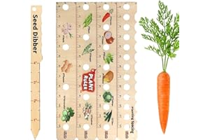 Planting Ruler with Holes,Wooden Seedling Spacing,Seedling Spacer Tool - for Professionals Gardeners Growers Farmers Flower B