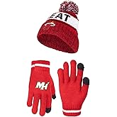 Ultra Game Youth NBA Official Super Soft Winter Beanie Knit Hat with Extra Warm Touch Screen Gloves