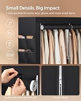 SONGMICS Fabric Wardrobe 45 x 127 x 176 cm with 2 Hanging Compartments view 7