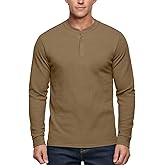 Zengjo Mens Long Sleeve Henley Shirts Casual 3-Button Cotton-Poly Blend T-Shirts