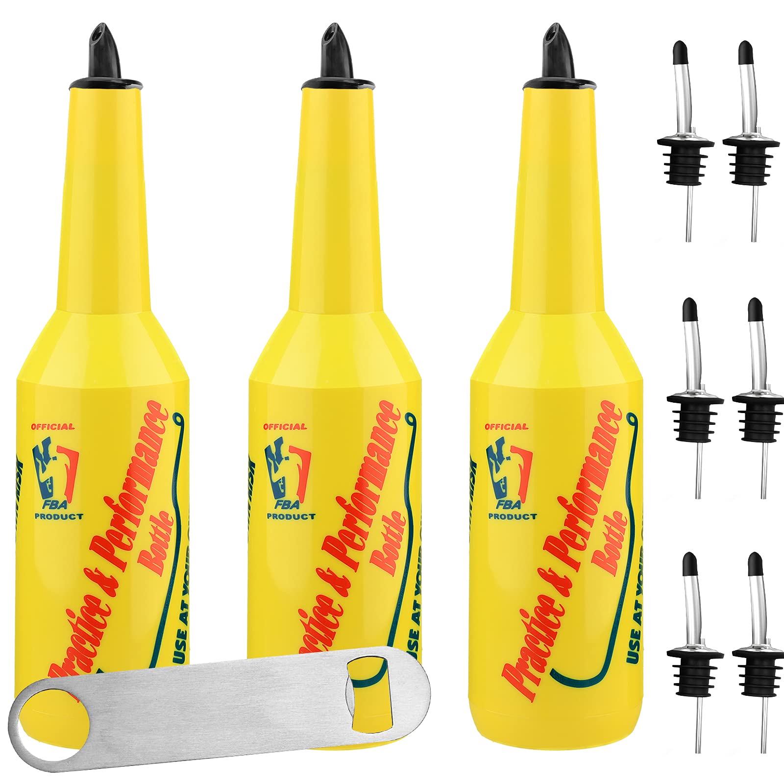 SuproBarware Flair Bottle Decorative Bottles - 25oz/750ml Height Flair Bartender Practice & Performance Bottle, Set of 10