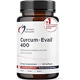 Designs for Health Curcum-Evail 400 - Bioavailable Turmeric Curcumin Supplements - Evail Emulsification Technology - Curcumin C3 Complex with Turmeric Oil + Vitamin E, Non-GMO (120 Softgels)