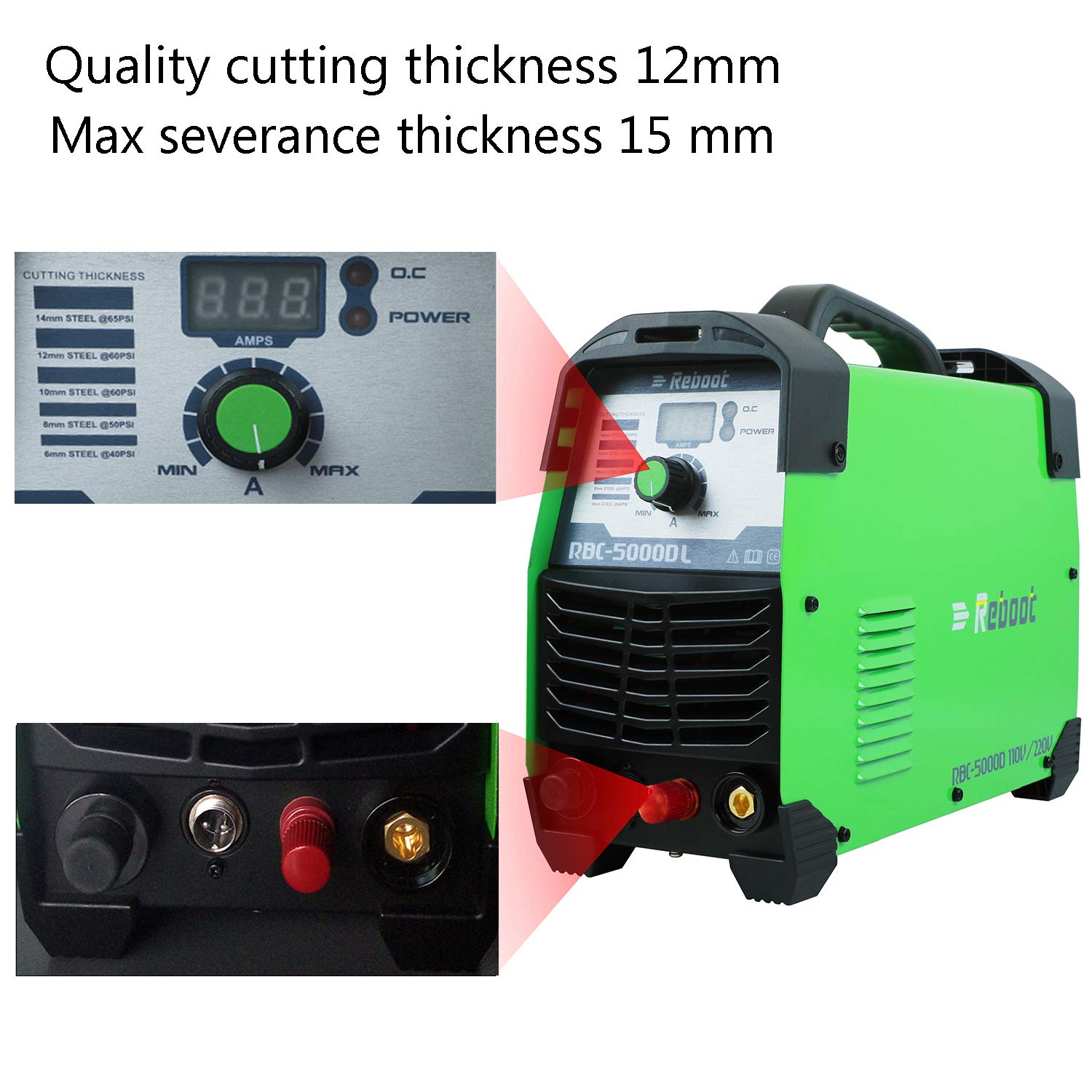 Plasma Cutter Pilot Arc NonTouch 50Amps,110/220V Cut Machine AC 1/2