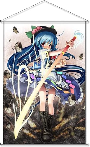 Amazon Co Jp Eir タペストリー 東方project 東方プロジェクト 比那名居天子 ひななゐ てんし ポスターぶら下げ絵アニメ漫画同人誌アダルトエロ巨乳18カスタマイズ可能 90cmx60cm ホビー