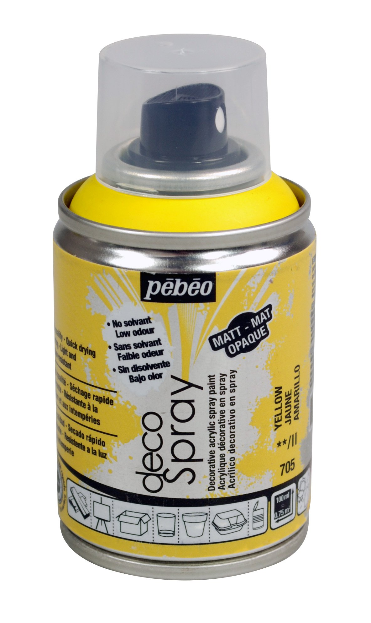 PEBEO 93705 100ml Deco Spray, Acrylic, Yellow, 10.5 x 5.2 x 5.2 cm