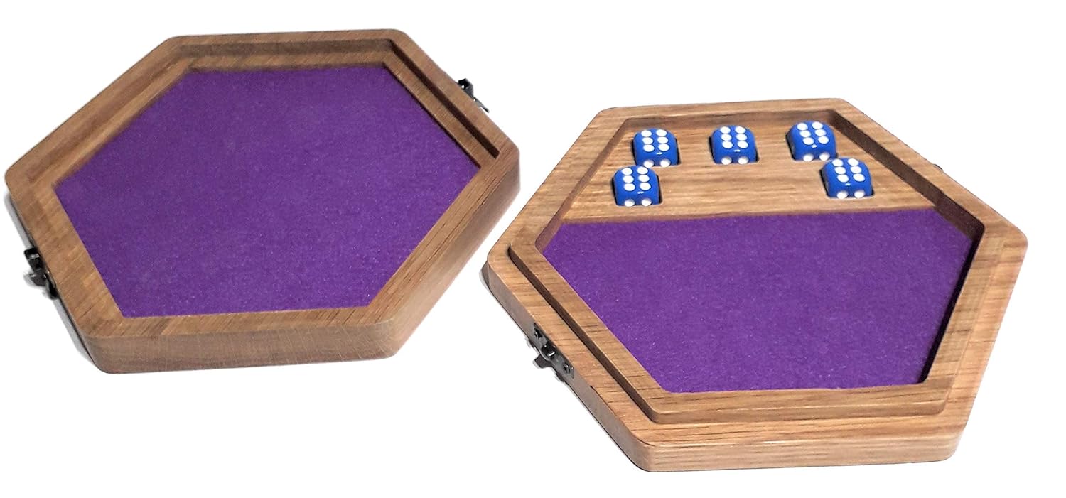 Hardwood feltlined Dice Game Box with 5 Dice Amazon.co.uk Handmade