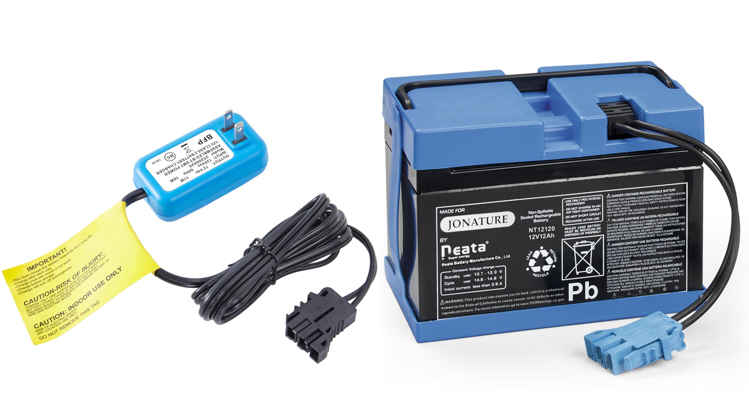 Photo 1 of 12 Volt Charger and 12V 12AH Battery Combo Kit for Peg Perego for Polaris RZR 900 for John-Deere Gator XUV for Polaris Slingshot for Gaucho Rock'in Children Ride on Car