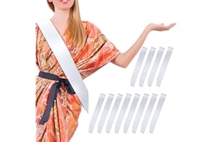 MDOZQ 12 Pcs Sash Blank Satin Sash Party Decorations White Sash Plain Sash Bride to Be Sash Sashes for Birthday, Wedding, Graduation, DIY, Beauty Pageant, Hen Party, Homecoming, Make Your Own Sash