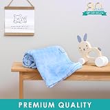 Clair de Lune Marshmallow Baby Blanket Blue 70 x 90 cm UK Made view 2