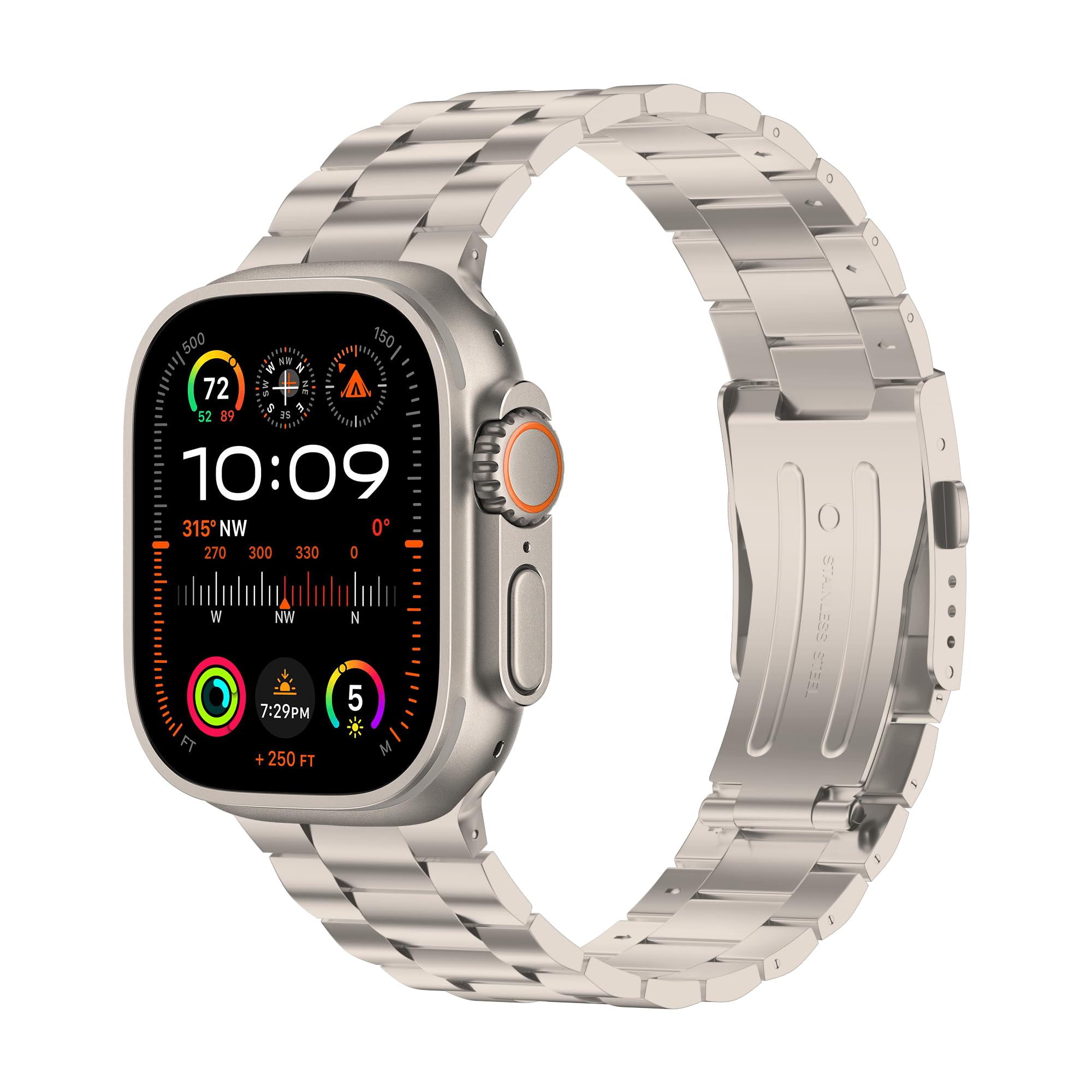 iitee Ultra 3 Watch Strap Compatible with Apple Watch 49mm 46mm 45mm 44mm 42mm, Upgraded Stainless Steel Wristband for iWatch Ultra 2, Series 11-1, SE 3, Titanium