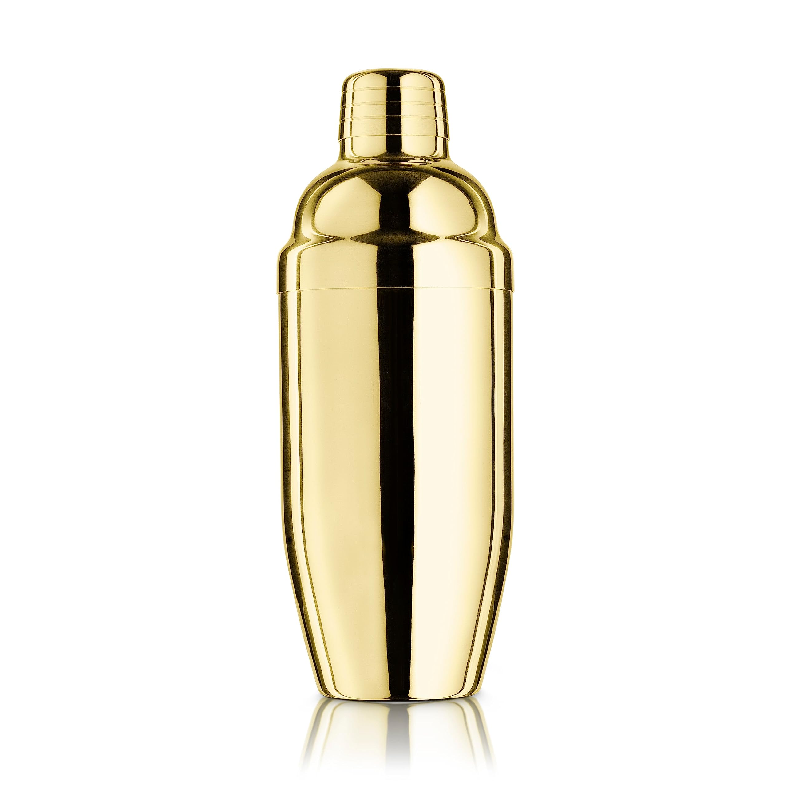 Final Touch Double Wall Brass Plated Stainless Steel Cocktail Shaker (FTA1850-18)