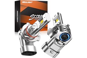 SEALIGHT 9006/HB4 Light Bulb, 800% 44,000LM Super Bright 6500K White Light, 1:1 Real Size, Plug and Play, 2 Pack