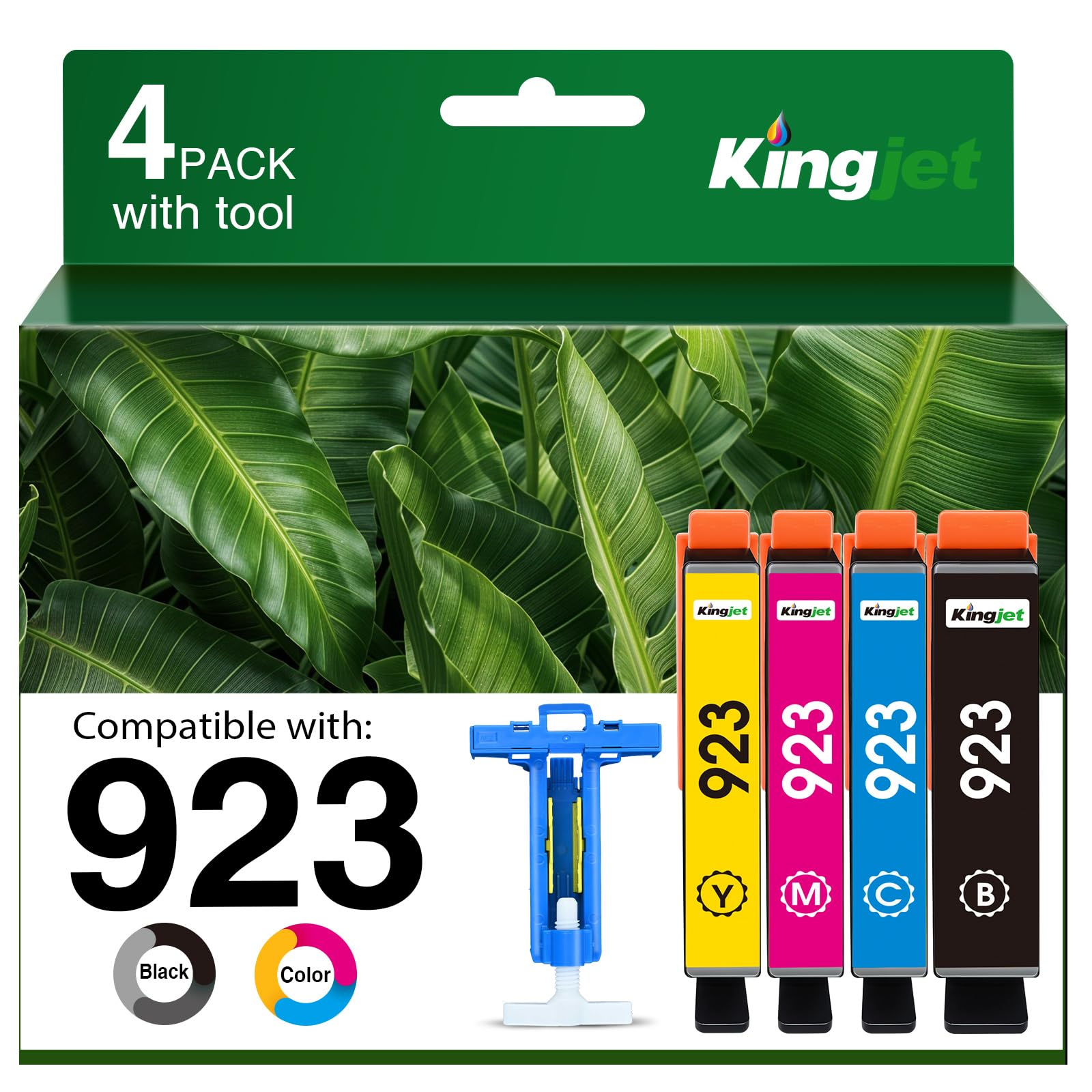 Photo 1 of 923 Ink Cartridges Replacement for HP Printers Ink 923 Ink Cartridges Combo Pack HP923 Compatible with OfficeJet Pro 8130 8135e 8138e 8139e OfficeJet 8120 8122e Printer,4 Pack?BK/C/M/Y?