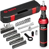 VANPO Torque Screwdriver, 10&ndash;80 in-lb, 64 Pieces, Click Style for Gunsmith | 1/4 Inch,1 in-lb Increment, Grip ergonomics, Inch Pound Torque Screwdriver Set for Optics, Electronics, Bike &amp; DIY Repair