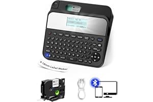 EazeID Label Maker Machine with-Tape D480BT Bluetooth Rechargeable Label Maker with Keyboard, Backlit Screen, Connect PC & Phone, Create Via BZ Label Up to~3/4 inch, Idea for Home, Office Organization
