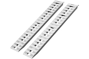 Albott 83" x 14" Aluminum Trailer Ramps, 6000 LBS Total Capacity Loading Ramps with U-Shaped Buckle and Hook Ends, 1 Pair for ATV, UTV, Tractors, Motorcycles, Lawnmowers, Trucks