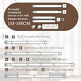 FRENESSA Shower Curtain Rod Stainless Steel Extendable Tension 115-185cm Dark view 5