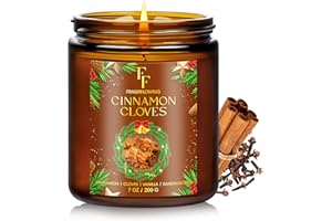 FF FRAGRFLOWING Christmas Candle, Cinnamon Cloves Scented Candles for Home, Holiday Candles Natural Soy Candle, Aromatherapy Candle 7 oz Jar Candles Christmas Gifts for Women Men