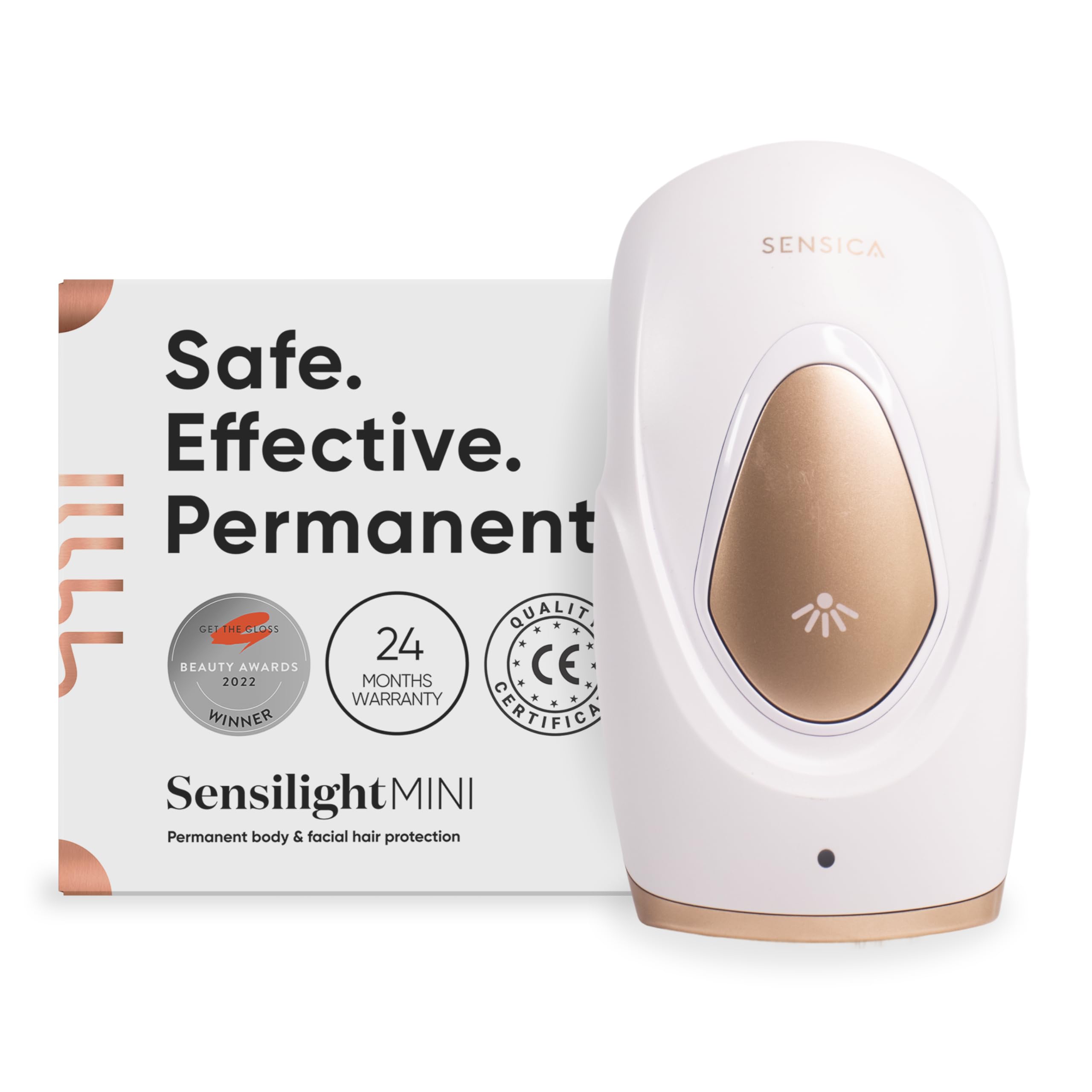 Sensica 'Sensilight Mini' IPL Laser Hair Removal Device | Award Winning Laser Hair Remover for Fast, Permanent Results | Professional Salon Smooth Skin at Home | Body, Legs, Armpits, Bikini, Face