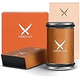 AIERLIAN Knife Sharpener Tool, Rolling Knife Sharpener Kit, Knife Sharpening with Diamonds and Ceramic for Steel of Any Hardness, Kitchen knife Sharpener with 15 &amp; 20 Degree Magnetic Angle(Brown)