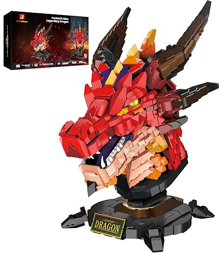 LBUILD RED DRAGONICS カレトヴルッフ3個セット付き Amazon.com: Brihappen Dragon Model Building Blocks Set for Adults