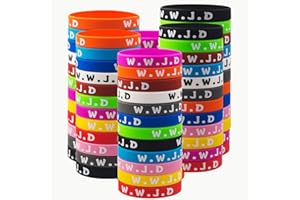 hexiaoxiao WWJD Rubber Bracelets Colorful What Would Jesus Do Silicone Wristbands for Men Women Party Favors Christian Jesus wwjd Inspirational Bracelet Motivational Bracelet Christmas Gifts Church