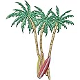 Three Palm Trees with Surfboards - Beach/Tropical - Embroidered Iron on Patch