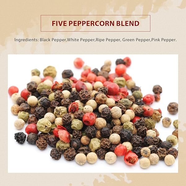 52USA RAINBOW PEPPERCORNS, 12OZ, PEPPERCORN FOR GRINDER REFILL, WHOLE WHITE PEPPER CORNS, RED PEPPERCORN, BLACK PEPPERCORNS, MIXED PEPPERCORNS, RAINBOW PEPPER MIX