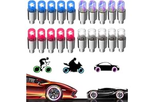 YUERWOVER 20 Pack LED Valve Stem Caps Lights for Car Tires Wheel Assemblies Light up Air Neon Bicycle Motorcycle Tyre Valve Lights Bike Truck Golf Cart for Kids Men Women(Mixcolor)