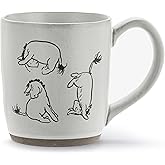 DEMDACO Pooh Classic Yellow Bear Everyday Collection Classic Grey Eeyore 14 ounce Stoneware Coffee Cup Mug For Your Favorite Morning Brew