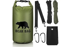 Foilswirl 1 Set Bear Food Bag for Camping Ultralight Food Hanging System Includes Waterproof Bear Bag, Nylon Ropes, Hooks for Camping Backpacking