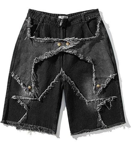 Sunidol Women Y2K Denim Shorts Summer Star Patch Casual Loose