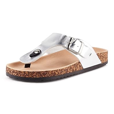 Fusskleidung Damen Zehentrenner Lack Glitzer Sandalen Pantoletten