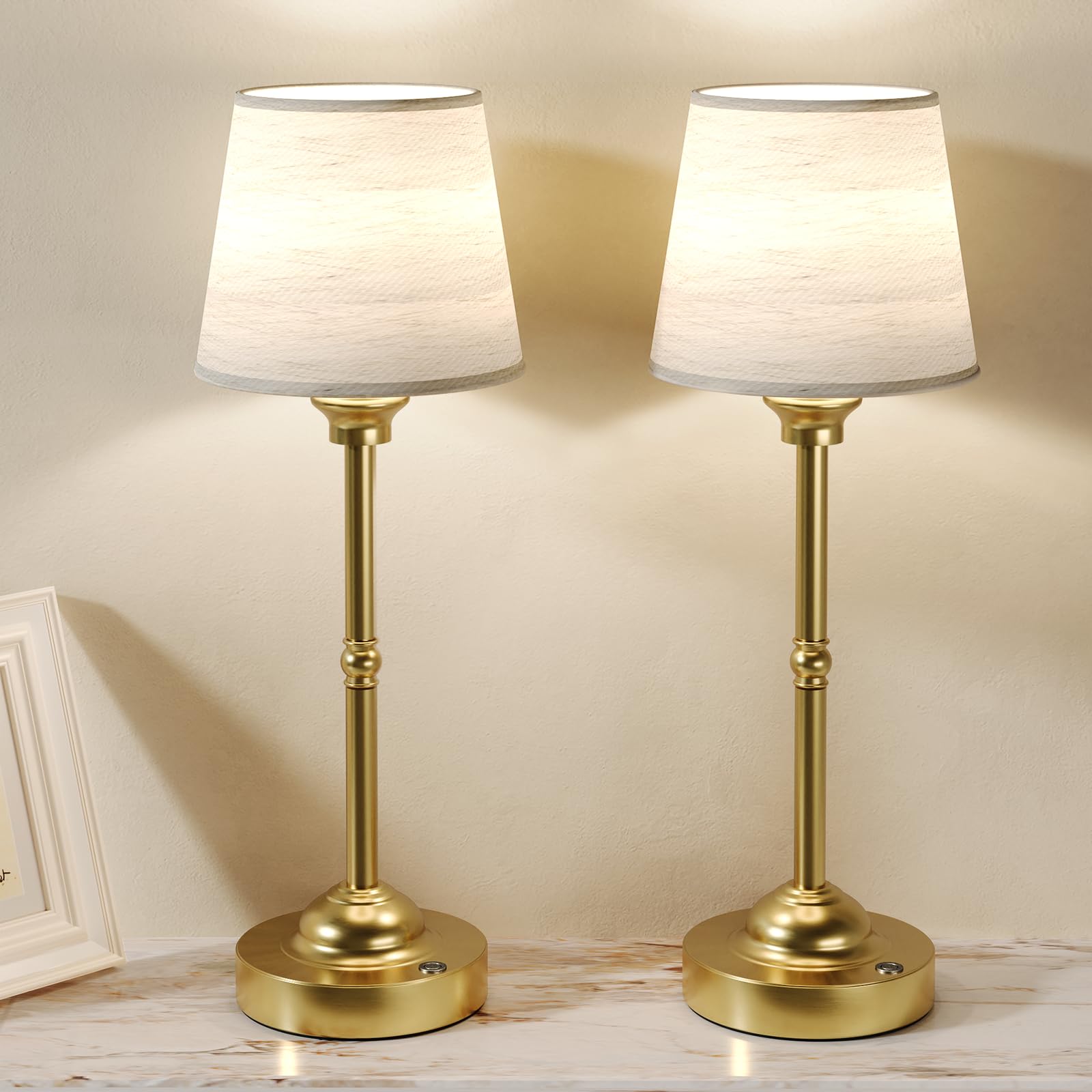 Photo 1 of ***MISSING PARTS***
CHLORANTHUS 2 Pack Cordless Table Lamps, 3 Colors Stepless Dimming Fabric Desk Lamp, 6000mAh Rechargeable Battery LED Desk Lamp, Touch Night Light for Bedroom, Dining, Desk, Cafe