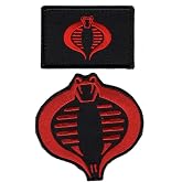 Cobra Embroidered Patch Bundle red/blk 2pcs Hook Patch by Miltacusa