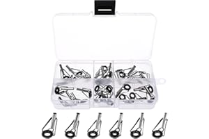 Proximitck Fishing Rod Tip Repair Kit Fishing Rod Tips Stainless Steel Ceramic Ring