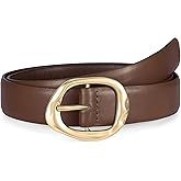 WHIPPY Leather Belt for Women Casual Waist Belt with Gold Buckle Fashion Ladies Belt for Jeans Pants Dress