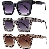 firstsense 3 Pack Bifocal Reading Sunglasses for Women Fashion Sun Readers Glasses Spring Hinge Outdoor Reading Glasses UV400 Protection, +2.5