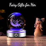 IFOLAINA 3D Moon Fairy Crystal Ball K9 Glass Paperweight Gift view 4