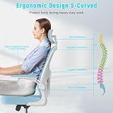 naspaluro Office Desk Chair with Flip-Up Armrests High Back Ergonomic Blue view 3