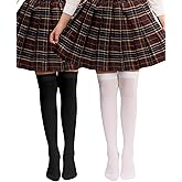 OYOANGLE Girl's 2 Pairs Solid Over Knee High Stockings Uniform Long Socks