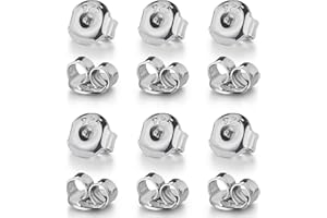 Earring Backs for Studs, Moconar 12 PCS 925 Sterling Silver Earring Backs Replacements, Hypoallergenic Secure Ear Pierced Backings for Studs