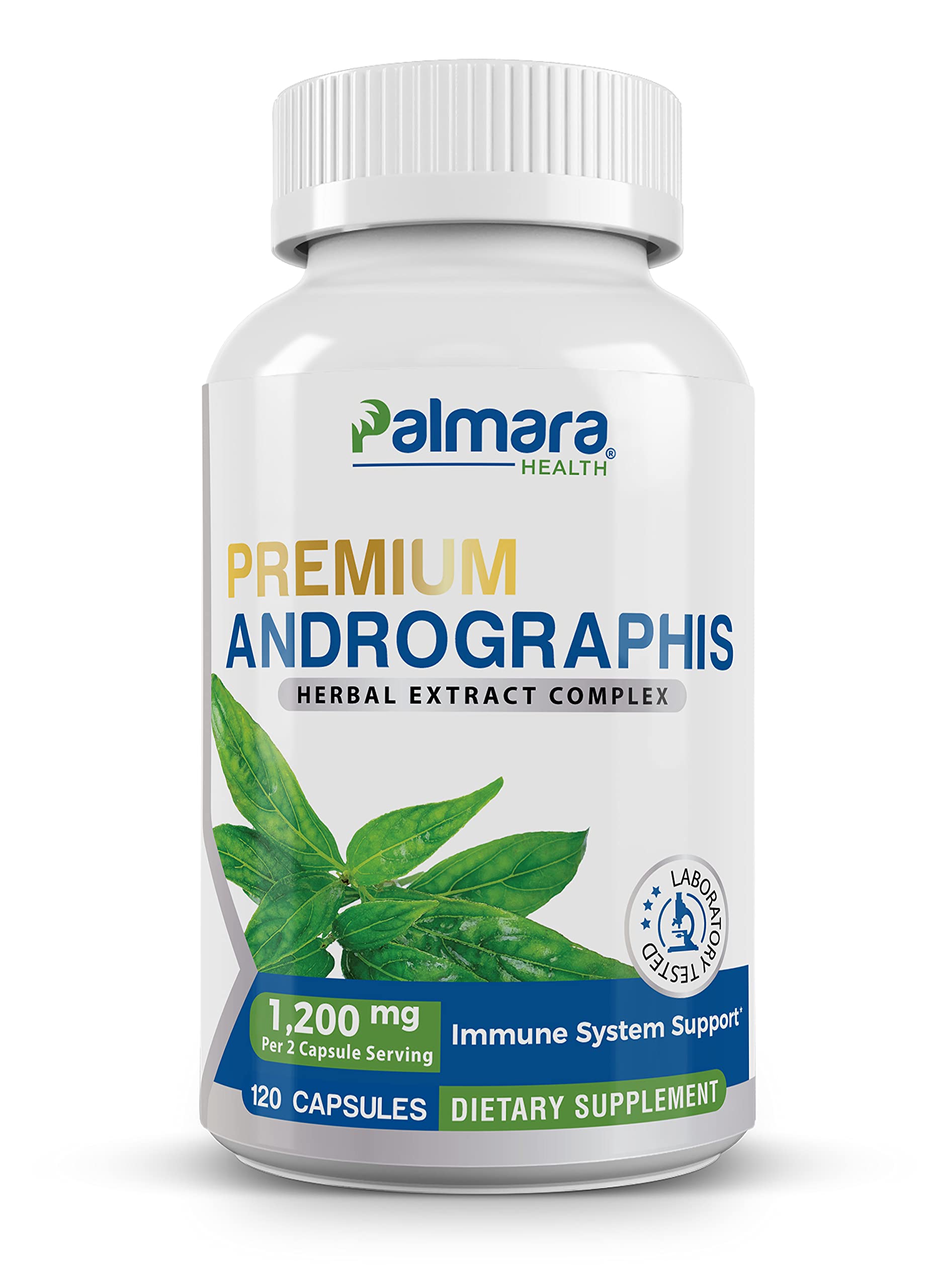 Palmara Health Premium Andrographis Paniculata Extract 1,200mg with 100mg Andrographolides Vegan Capsules for Immune & Digestive Support, Non-GMO, Gluten Free, Herbal Dietary Supplement