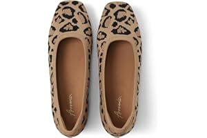 Arromic Flats for Women Square Toe Black Flats Shoes Women Ballet Flats Comfortable Washable Dressy Slip On Knit Walking Shoes