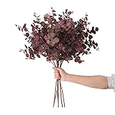 SHUOTAO 3Pcs Artificial Plants Silk Eucalyptus Leaves Tall 29" Eucalyptus Stems Branches Floral Arrangement Decoration, Artificial Plant Farmhouse Indoor Home Wedding Decor Wine Red