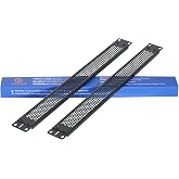 RIVECO 1U Vented Blank Panels for Rack &amp; Cabinets Front Cover Panel 19-Inch Server &amp; Network Rack Mount 2 PCS Black