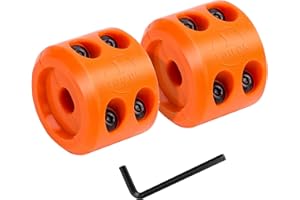 Y YOU DA SAFE & SOUND Winch Cable Hook Stopper 2 Pack, Silicone Rubber Stopper Protects Synthetic Winch Rope, Towing Hook, Cable Line for ATV UTV, Orange