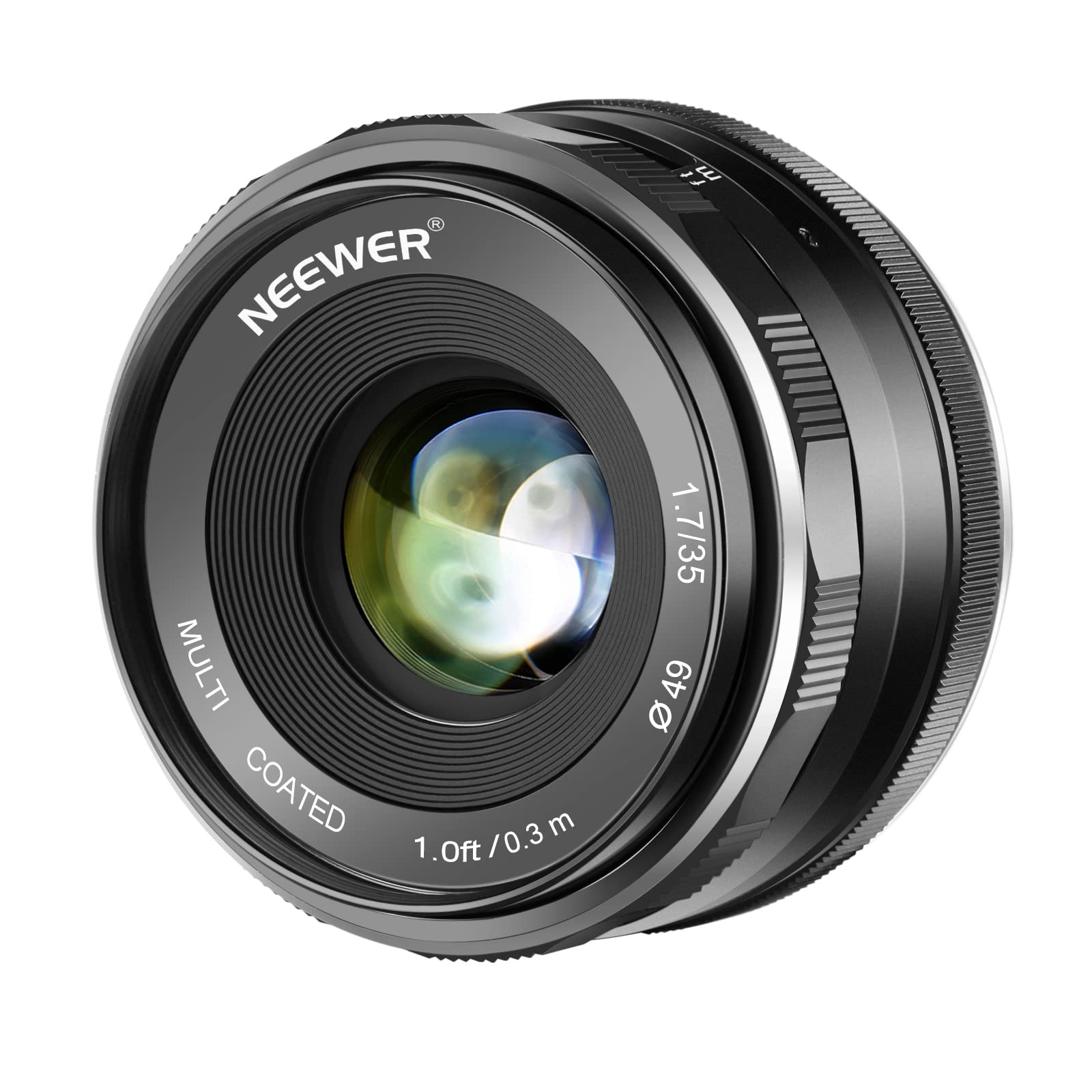 Neewer 35mm f/1.7 Manual Focus Lens for Sony E-Mount Digital Cameras with APS-C Sensor, Such As Sony A7III A9 NEX 3 3N 5 NEX 5T NEX 5R NEX 6 7 A5000 A5100 A6000 A6100 A6300 A6500